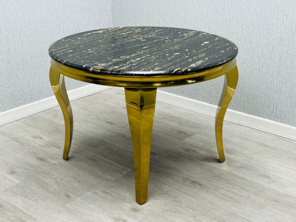 Round Black & Gold Dining Table
