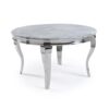 Round Grey & Silver Dining Table