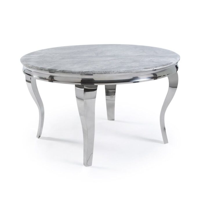 Round Grey & Silver Dining Table