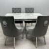 Grey & Silver Dining Table Square Shape 1.2 Metres