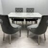 Grey & Silver Dining Table Square Shape 1.2 Metres