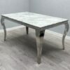 Grey & Silver Dining Table Square Shape 1.2 Metres