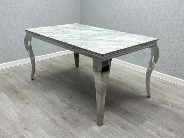 Grey & Silver Dining Table Square Shape 1.2 Metres