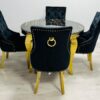 Round Black & Gold Dining Table