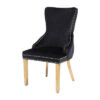 Victoria Black Gold Lion Knocker Dining Chair Set of 2
