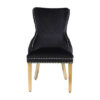 Victoria Black Gold Lion Knocker Dining Chair Set of 2