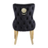 Victoria Black Gold Lion Knocker Dining Chair Set of 2