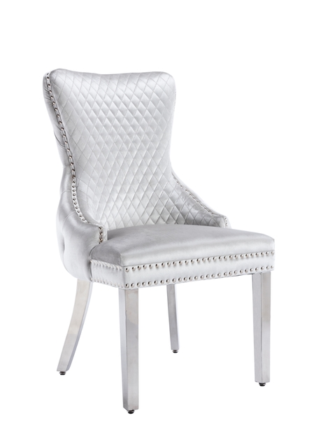 Victoria Silver Lion Knocker Dining Chair Set of 2