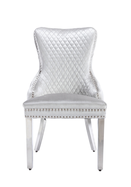 Victoria Silver Lion Knocker Dining Chair Set of 2
