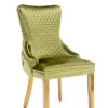 DC1016 Victoria Green Gold Lion Knocker Dining Chair Set of 2