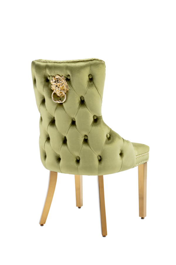 DC1016-2-600x900 Victoria Green Gold Lion Knocker Dining Chair Set of 2