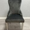 Victoria Dark Grey Ring Knocker Dining Chair Set of 2