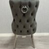 Victoria Dark Grey Ring Knocker Dining Chair Set of 2