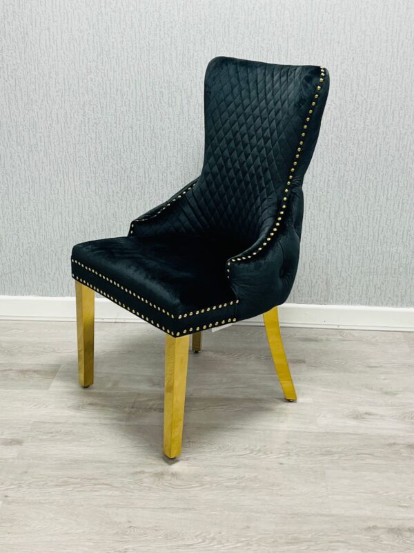 DC1024-5-600x800 Victoria Black Gold Ring Knocker Dining Chair Set of 2