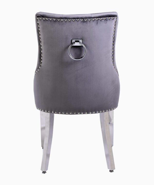 Valencia Dark Grey Chrome Leg Dining Chair Set of 2