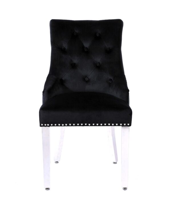 Valencia Black Chrome Leg Dining Chair Set of 2