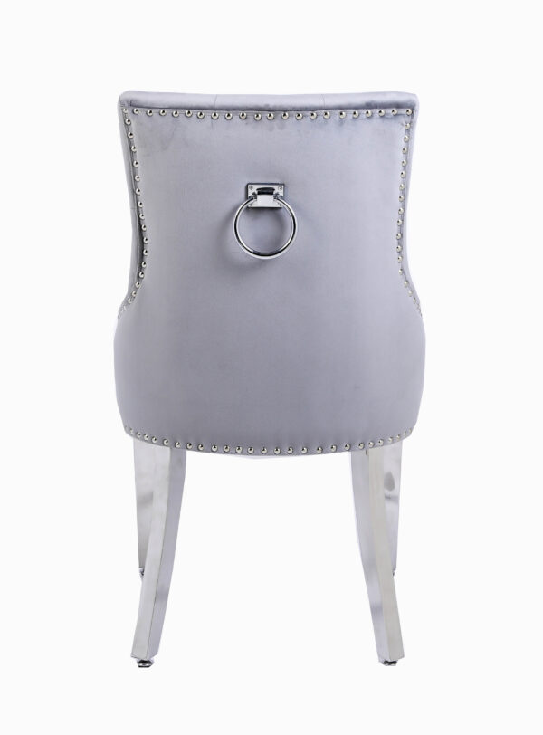 Valencia Light Grey Chrome Leg Dining Chair Set of 2