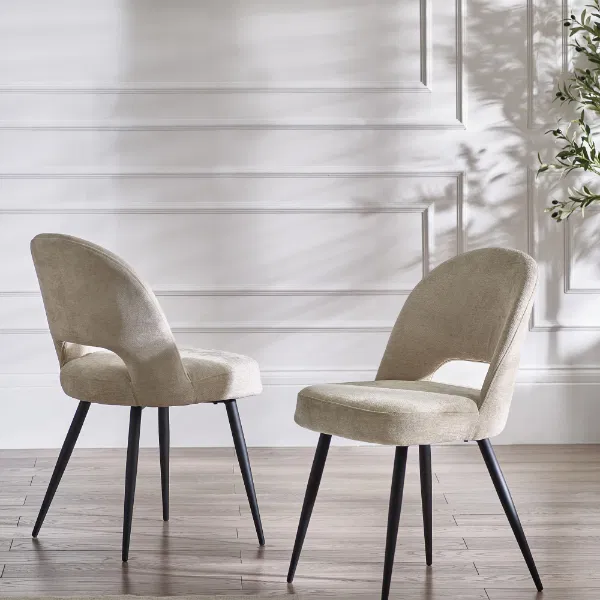 Set Of 2 Ella Dining Chairs Cream