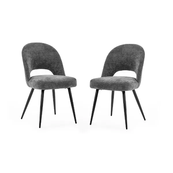 Set Of 2 Ella Dining Chairs Dark Grey
