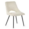 Set Of 2 Iris Boucle Dining Chairs Ivory