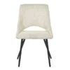 Set Of 2 Iris Boucle Dining Chairs Ivory