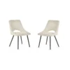 Set Of 2 Iris Boucle Dining Chairs Ivory