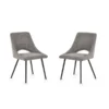 Set Of 2 Iris Boucle Dining Chairs Grey