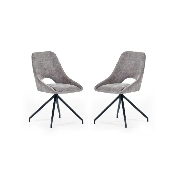 Set of 2 Jonah Swivel Return Dining Chairs Grey
