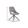 Set of 2 Jonah Swivel Return Dining Chairs Grey