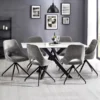 Set of 2 Jonah Swivel Return Dining Chairs Grey