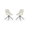 Set of 2 Jonah Swivel Return Dining Chairs Cream