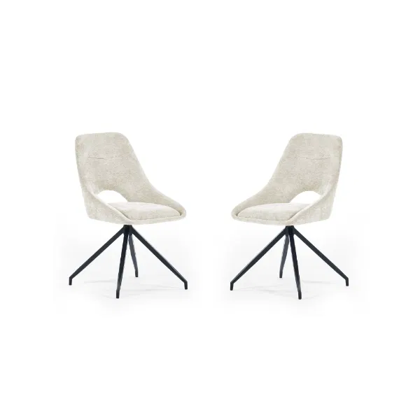 Set of 2 Jonah Swivel Return Dining Chairs Cream