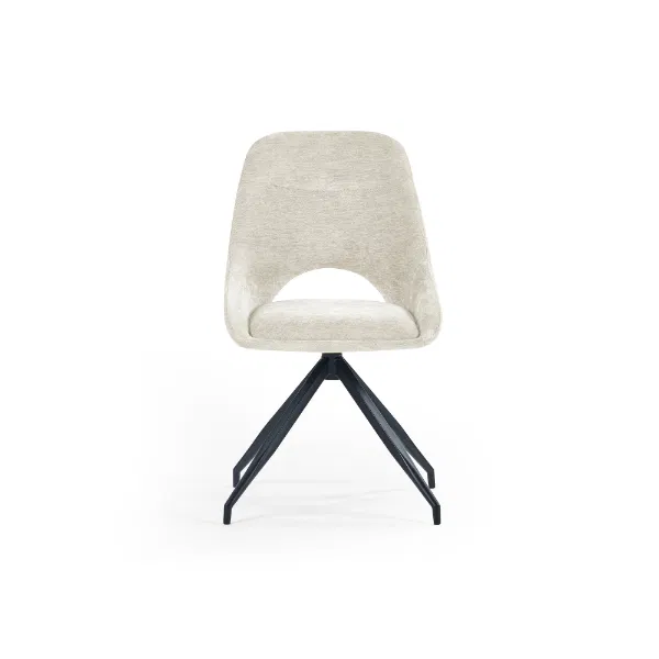 Set of 2 Jonah Swivel Return Dining Chairs Cream