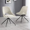 Set of 2 Jonah Swivel Return Dining Chairs Cream