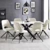 Set of 2 Jonah Swivel Return Dining Chairs Cream