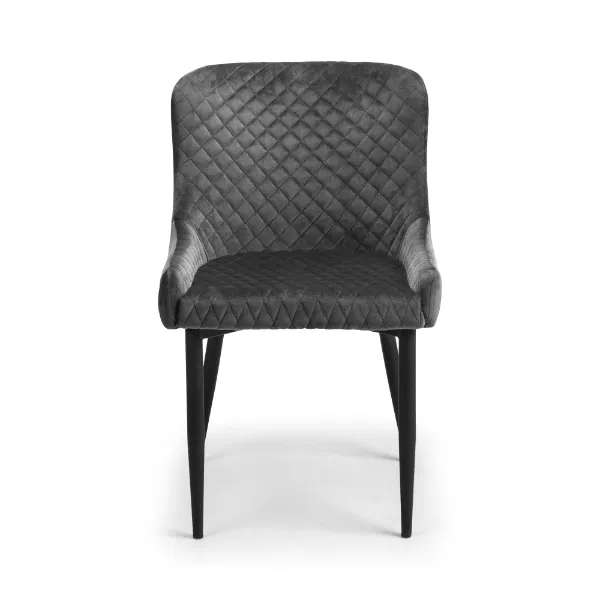 Set Of 2 Luxe Dining Chairs Grey