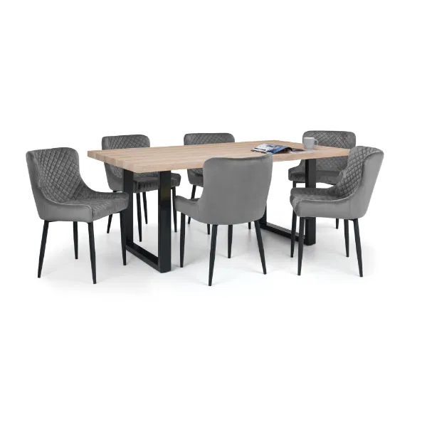 Set Of 2 Luxe Dining Chairs Grey