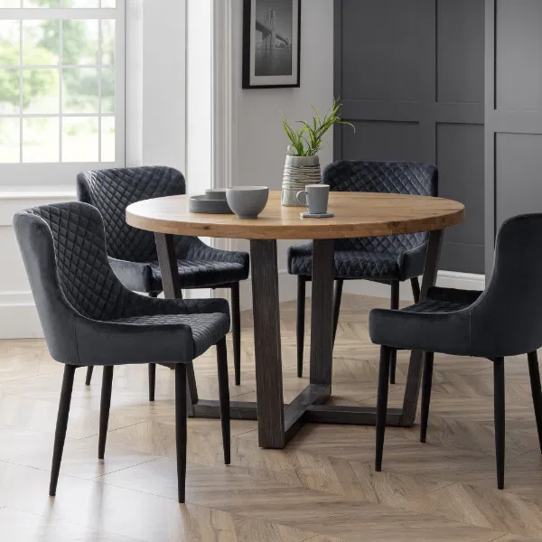 Set Of 2 Luxe Dining Chairs Grey