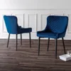Set Of 2 Luxe Dining Chairs Blue