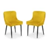 Set Of 2 Luxe Dining Chairs Yellow