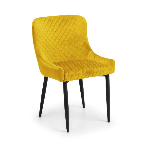 Set Of 2 Luxe Dining Chairs Yellow