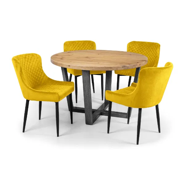 Set Of 2 Luxe Dining Chairs Yellow
