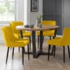 Set Of 2 Luxe Dining Chairs Yellow