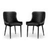 Set Of 2 Luxe Dining Chairs Black