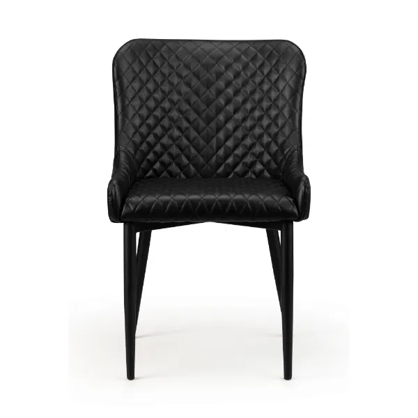 Set Of 2 Luxe Dining Chairs Black