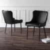 Set Of 2 Luxe Dining Chairs Black