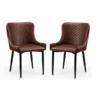 Set Of 2 Luxe Dining Chairs Brown