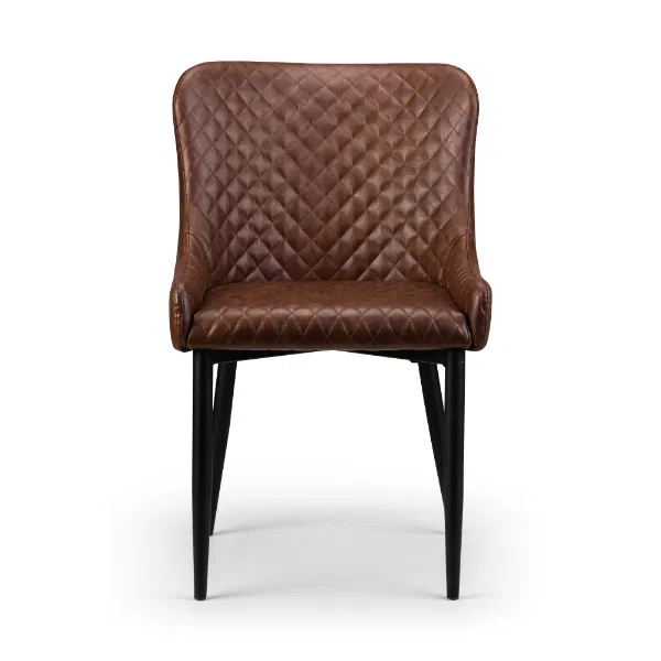 Set Of 2 Luxe Dining Chairs Brown