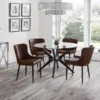 Set Of 2 Luxe Dining Chairs Brown