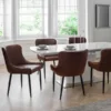 Set Of 2 Luxe Dining Chairs Brown